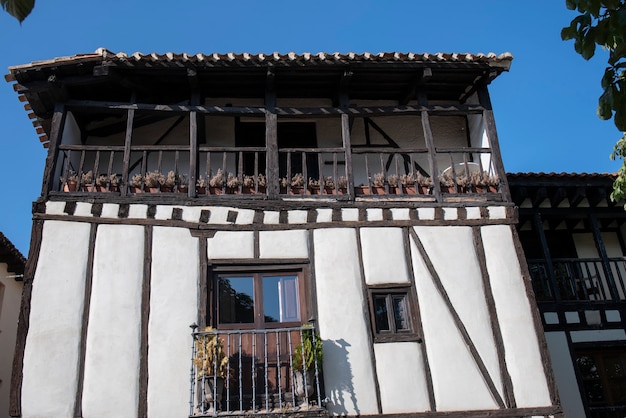 Facade of a medieval, old house.