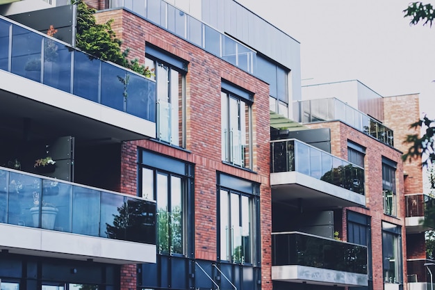 Facade of a modern apartment building