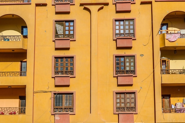 Facade of the modern residential building in hurghada egypt