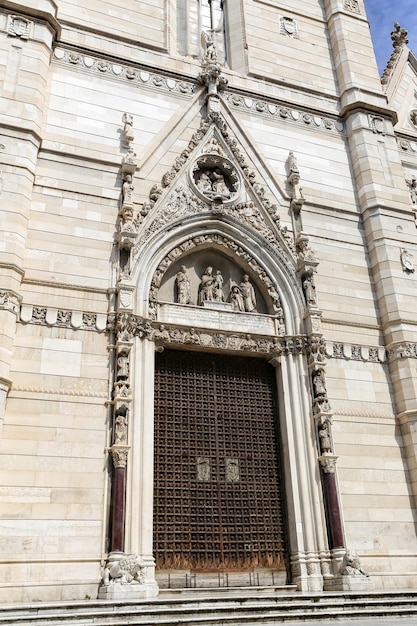 Facade of Naples Cathedral in Naples Italy