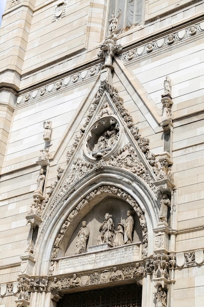 Facade of Naples Cathedral in Naples Italy