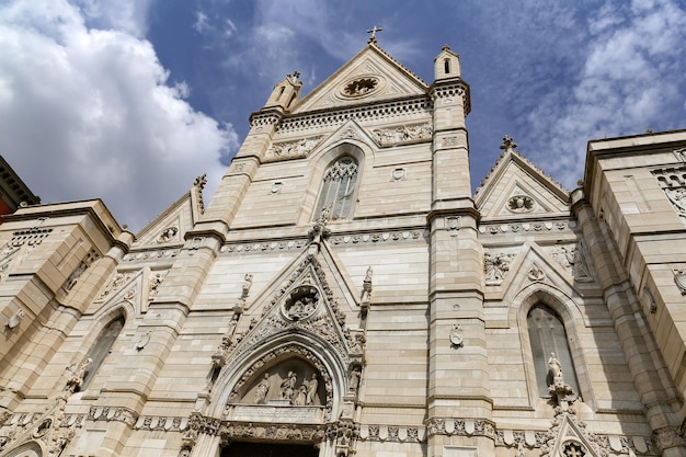 Facade of Naples Cathedral in Naples Italy