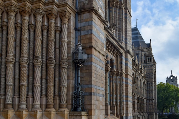 Facade of Natural History Museum in London, England