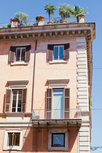 Facade of old house in Rome