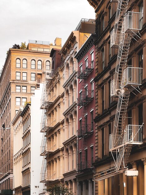 Facades of buildings on street