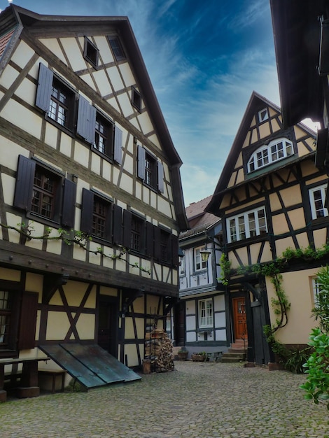 Facades and typical streets of the villages in the Black Forest Germany