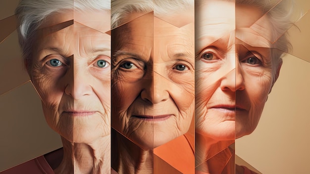 Photo face aging wrinkles