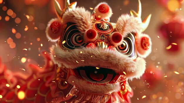 Photo the face of a chinese dragon