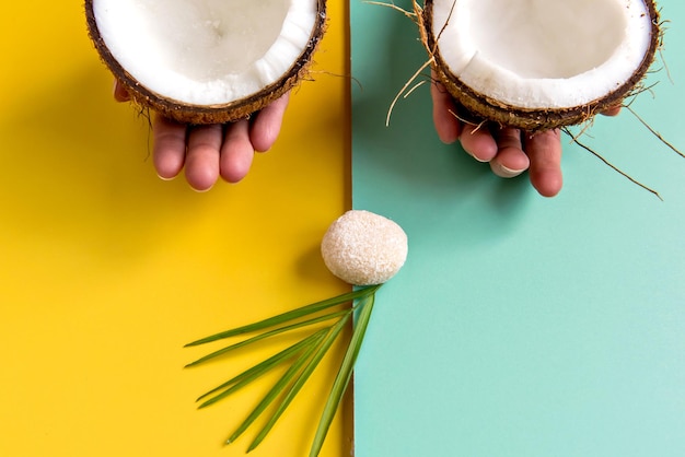 Face of coconuts and coconut candy