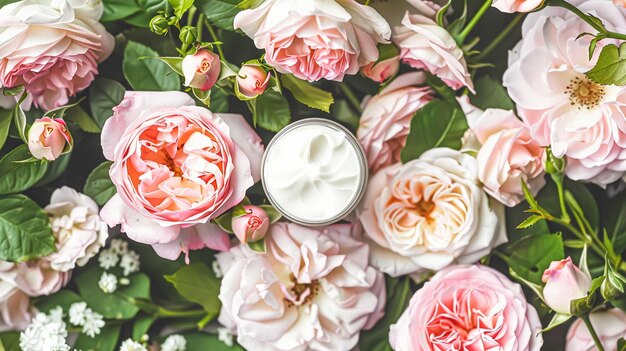 Face cream moisturiser as skincare and bodycare product with flowers background spa and organic beauty cosmetics for natural skin care routine