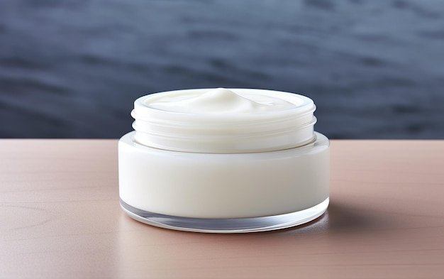 face cream in a white round jar