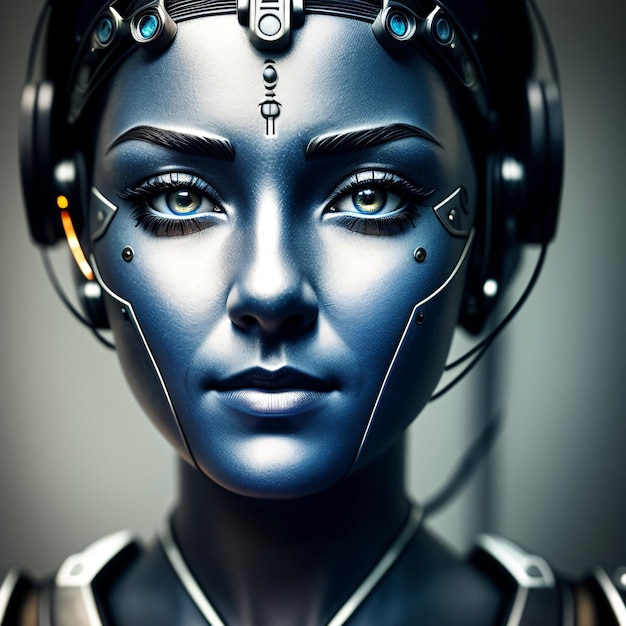 Premium AI Image | Face detailed women robot