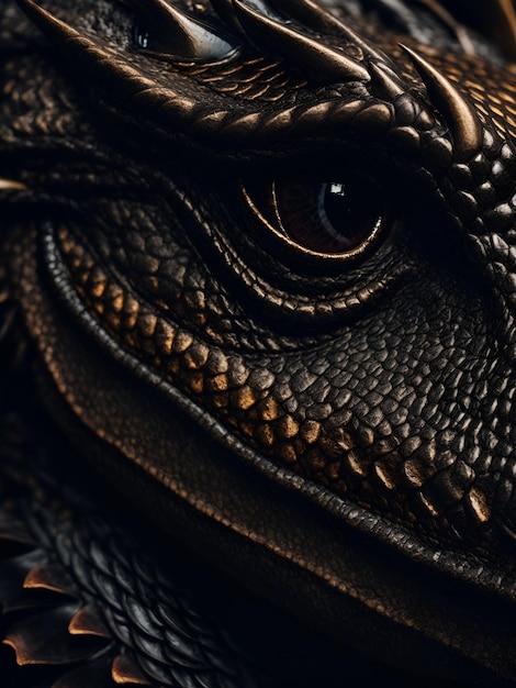 Photo face dragon background black 10