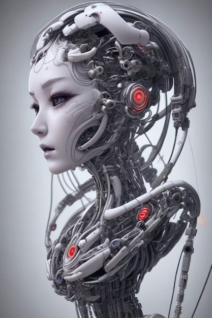 The face of a female robot