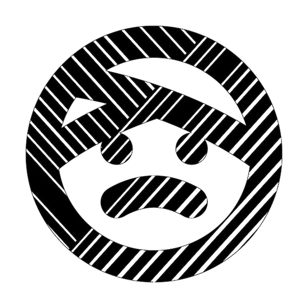 икона повязки на голове черно-белые диагональные линии