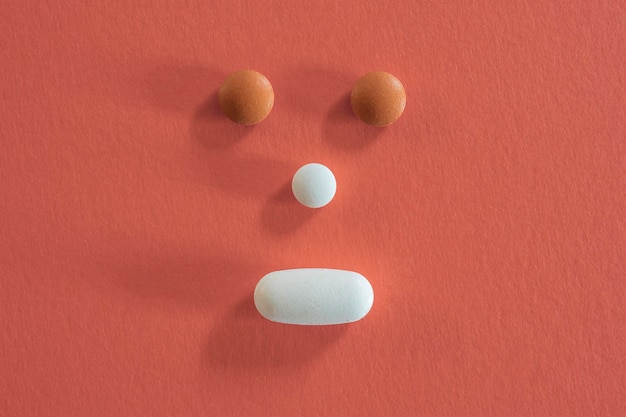 Face made with different pills