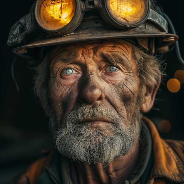 Face of an old miner