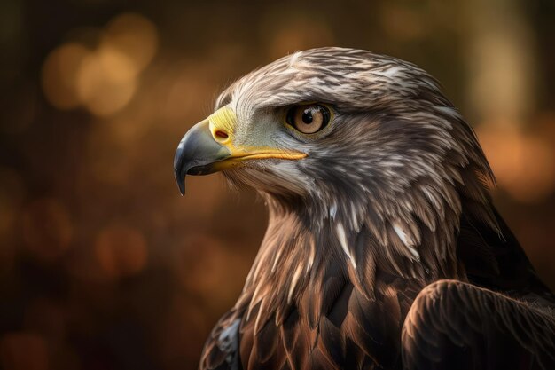 Face profile of a Black Kite Milvus migrans