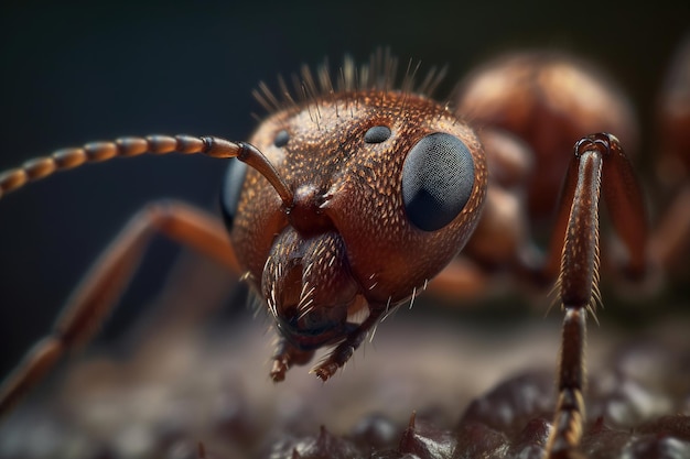 A face red ant photo zoom