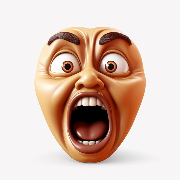 Face Screaming in Fear emoji on white background high quality