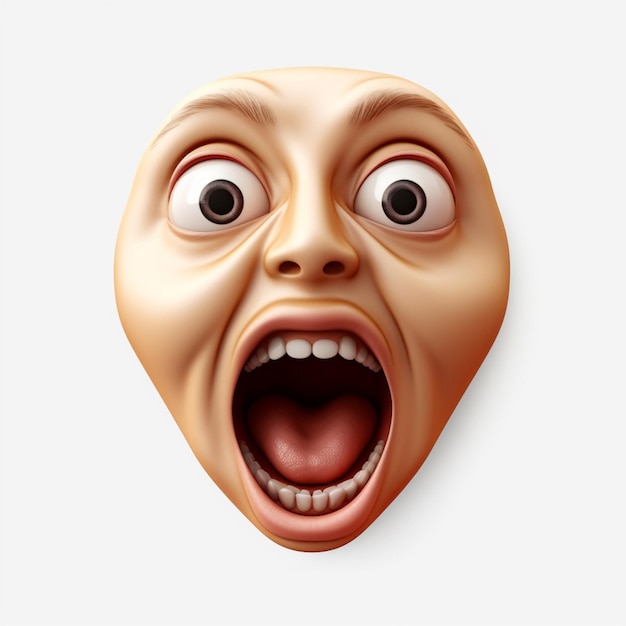 Face Screaming in Fear emoji on white background high quality