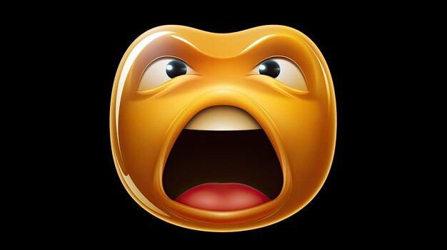 Open Mouth Fear Face Emoji Orange