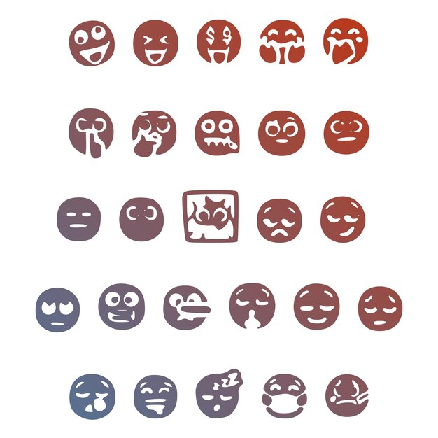 Photo face set items gradient effect photo jpg vector set