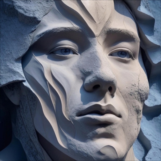 Premium AI Image Face of stones