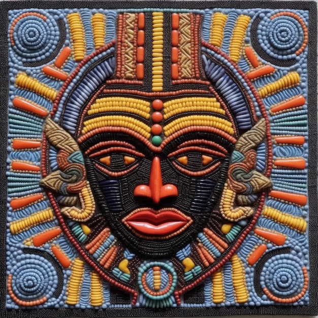 лицо текстиль ткань богато орнамент плитка Африка декор маска для лица татуировка дизайн деревянный иллюстрация искусство