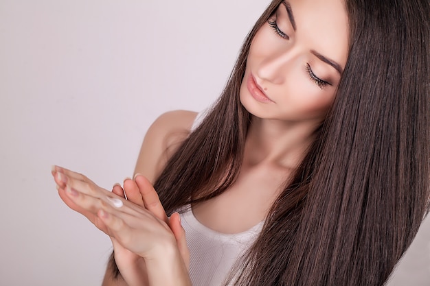 Photo face treatment, woman in beauty salon