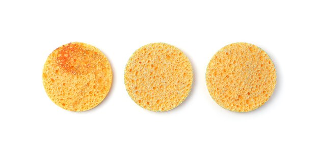 face wash sponges isolated on white