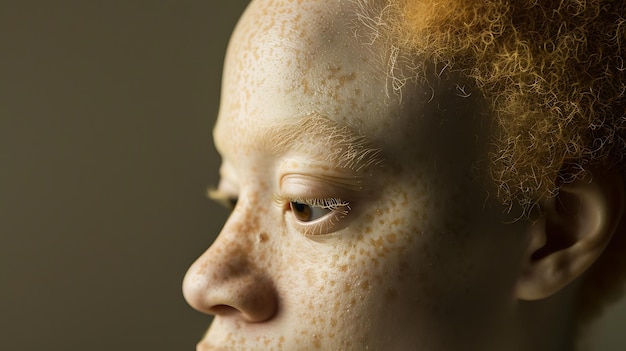 Photo a face with freckles and freckles on it