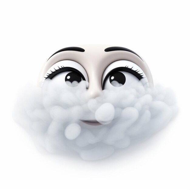 Foto faccia con l'emoji steam from nose su sfondo bianco in alto