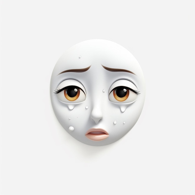 Face with Tears of Joy emoji on white background high