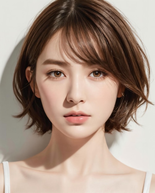 ショートヘアの女性の顔