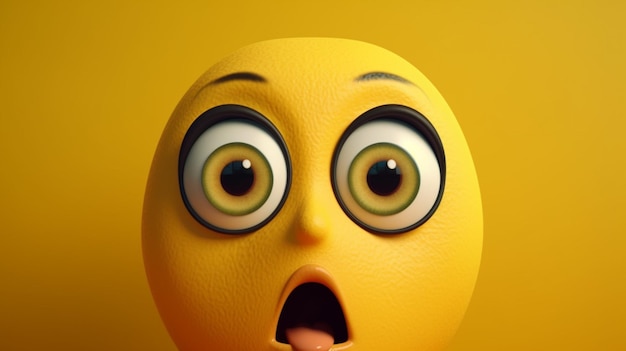 The face of the yellow emoticon