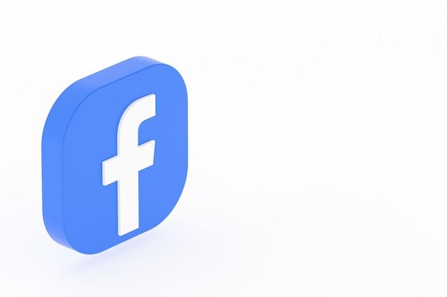 Facebook applicatie logo 3D-rendering op witte achtergrond