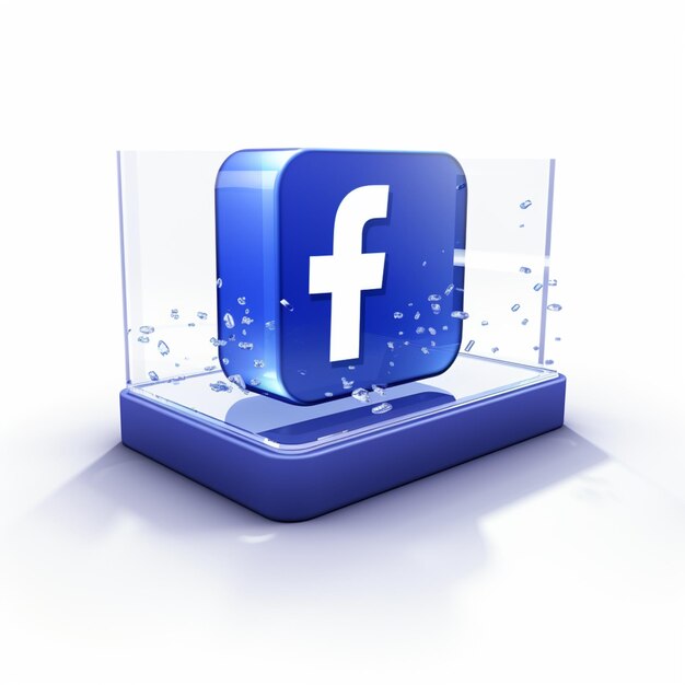 Фейсбук куб 3D рендеринговый логотип