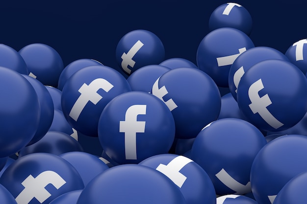 Photo facebook icon emoji 3d render