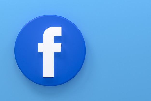 Facebook icon reactions emoji 3d render,social media symbol