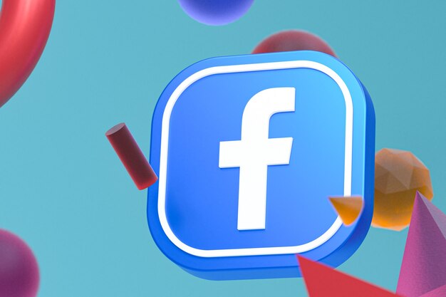 Facebook ig logo on abstract geometric background