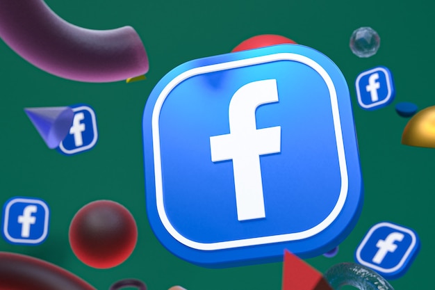 Logo ig di facebook su sfondo di geometria astratta