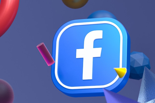 Facebook ig logo on abstract geometry background