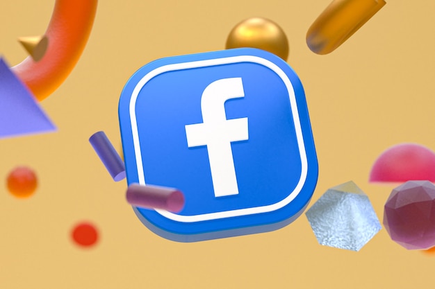 Facebook ig logo on abstract geometry background