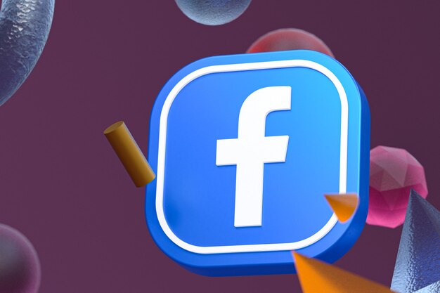 Photo facebook ig logo on abstract geometry background