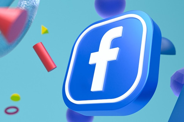 Facebook ig logo on abstract geometry background
