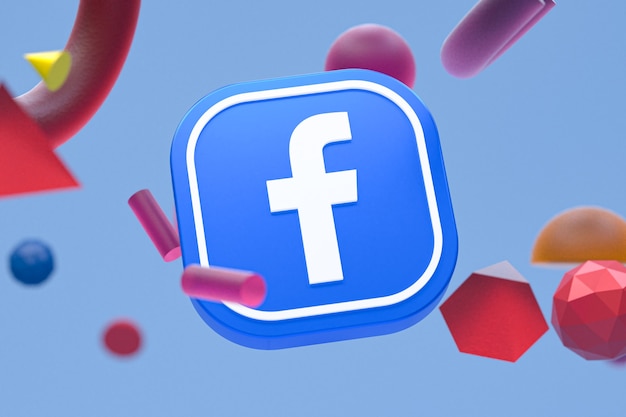 Facebook ig logo on abstract geometry