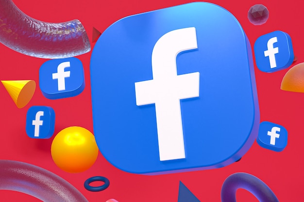 Facebook ig-logo op abstracte geometrie achtergrond