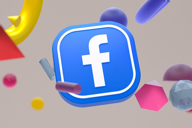 Facebook ig-logo op abstracte geometrie achtergrond