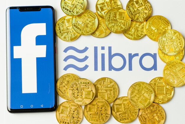 Facebook and Libra logo, new electronic currency.